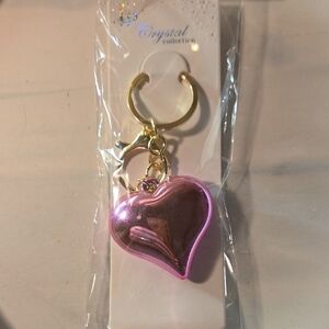 5 For 25 Pink Metallic Heart Keychain Bundle 5